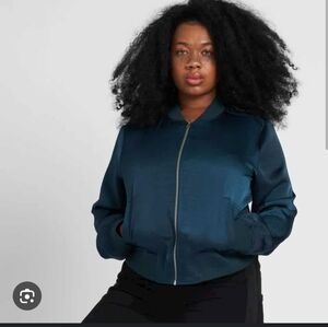 Universal Standard Carmen Satin bomber